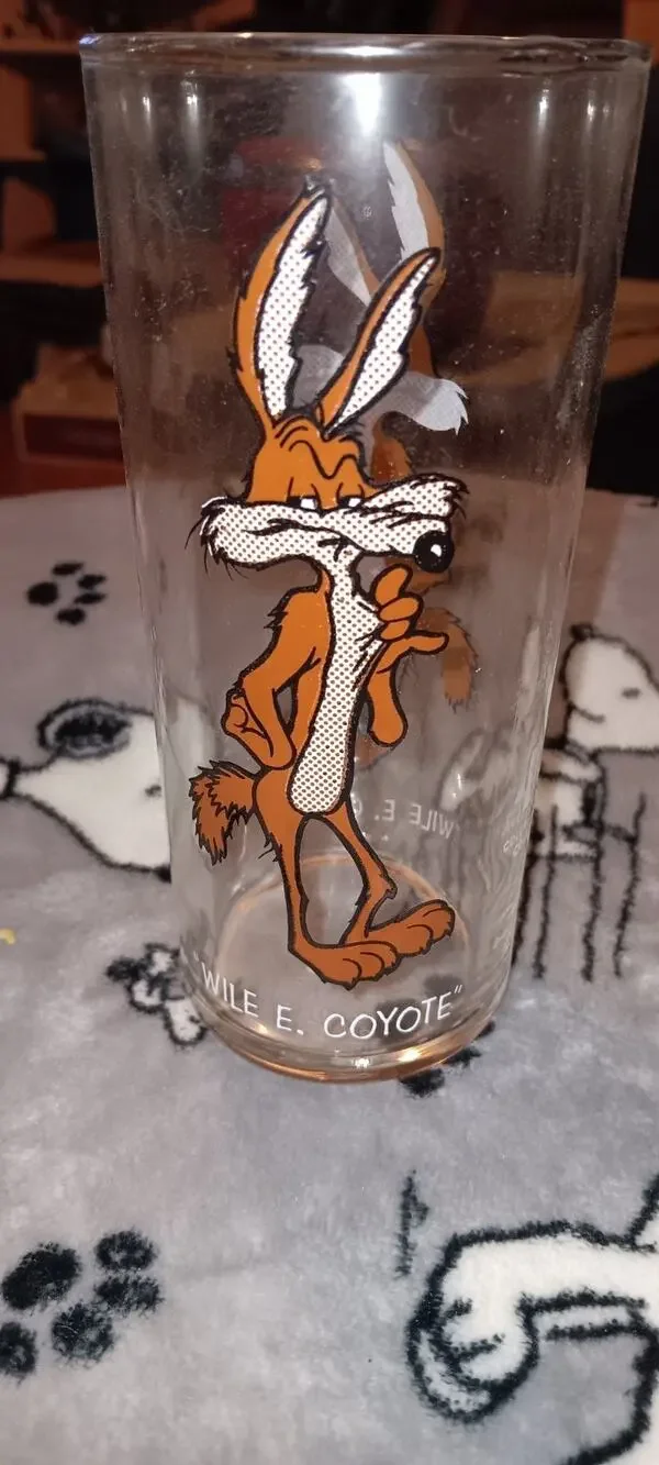 Warner Brothers Looney Tunes 1973 Pepsi Collector Series Glasses Wile E Coyote
